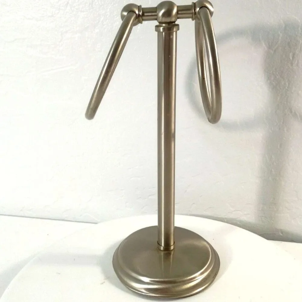 Vintage Silver Wire Tabletop Hand Towel Stand Holder